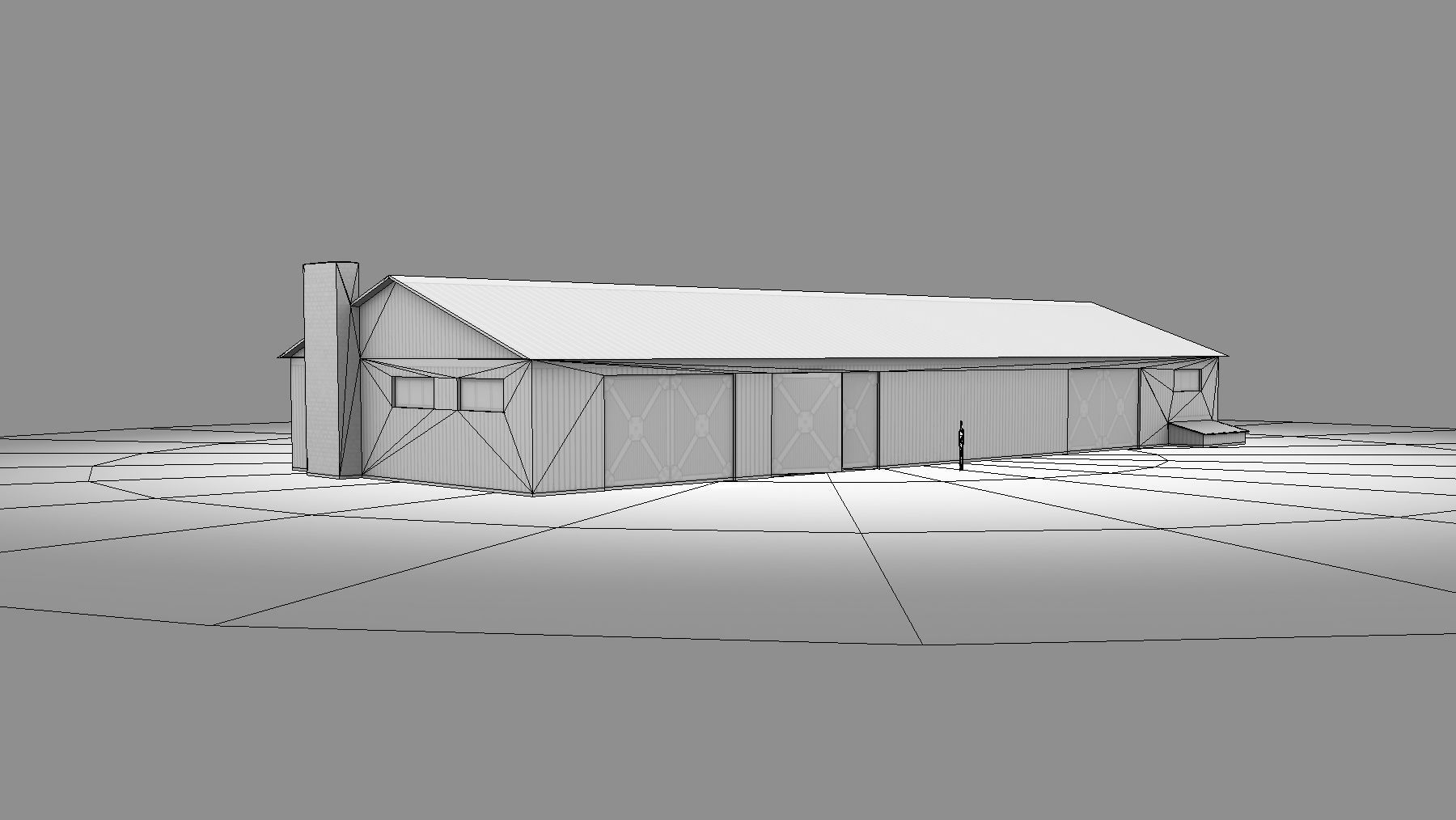 Old Garage 01 white Low-poly 3D model_10