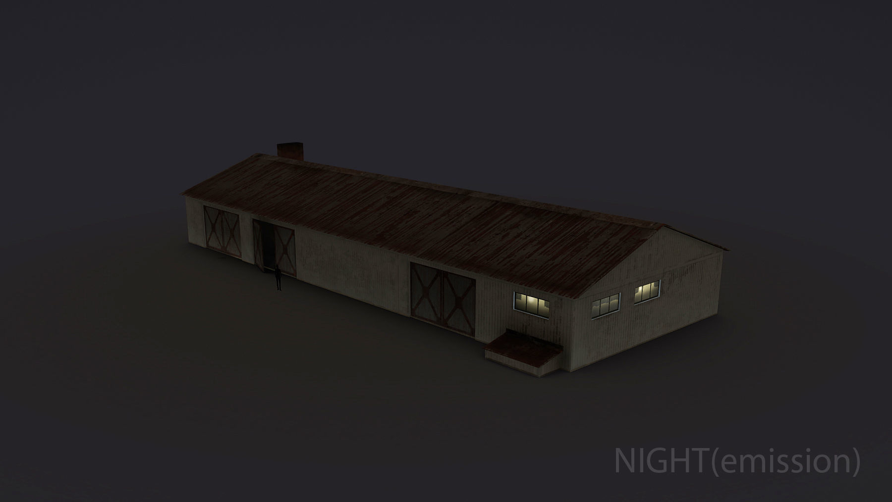 Old Garage 01 white Low-poly 3D model_11