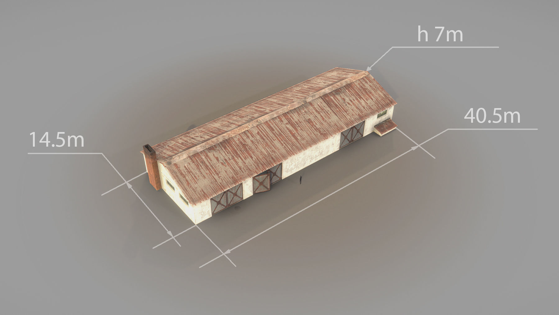 Old Garage 01 white Low-poly 3D model_4