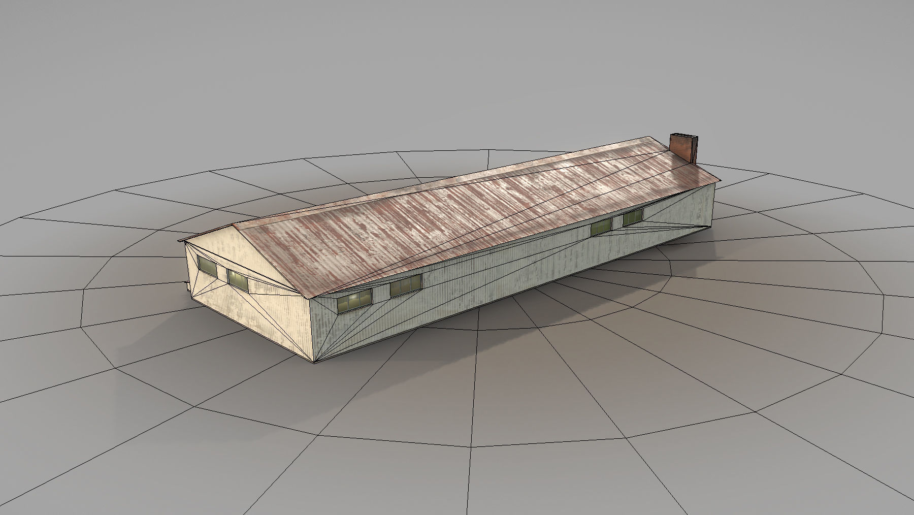 Old Garage 01 white Low-poly 3D model_7
