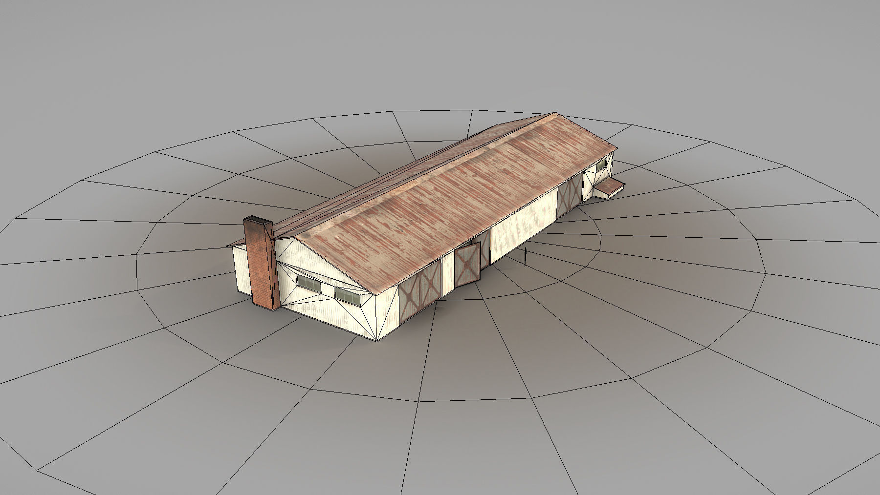 Old Garage 01 white Low-poly 3D model_5