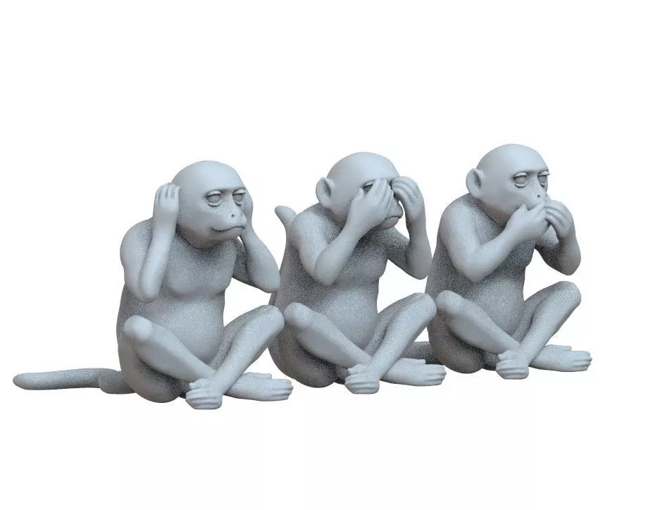 monkeys three 3D print model