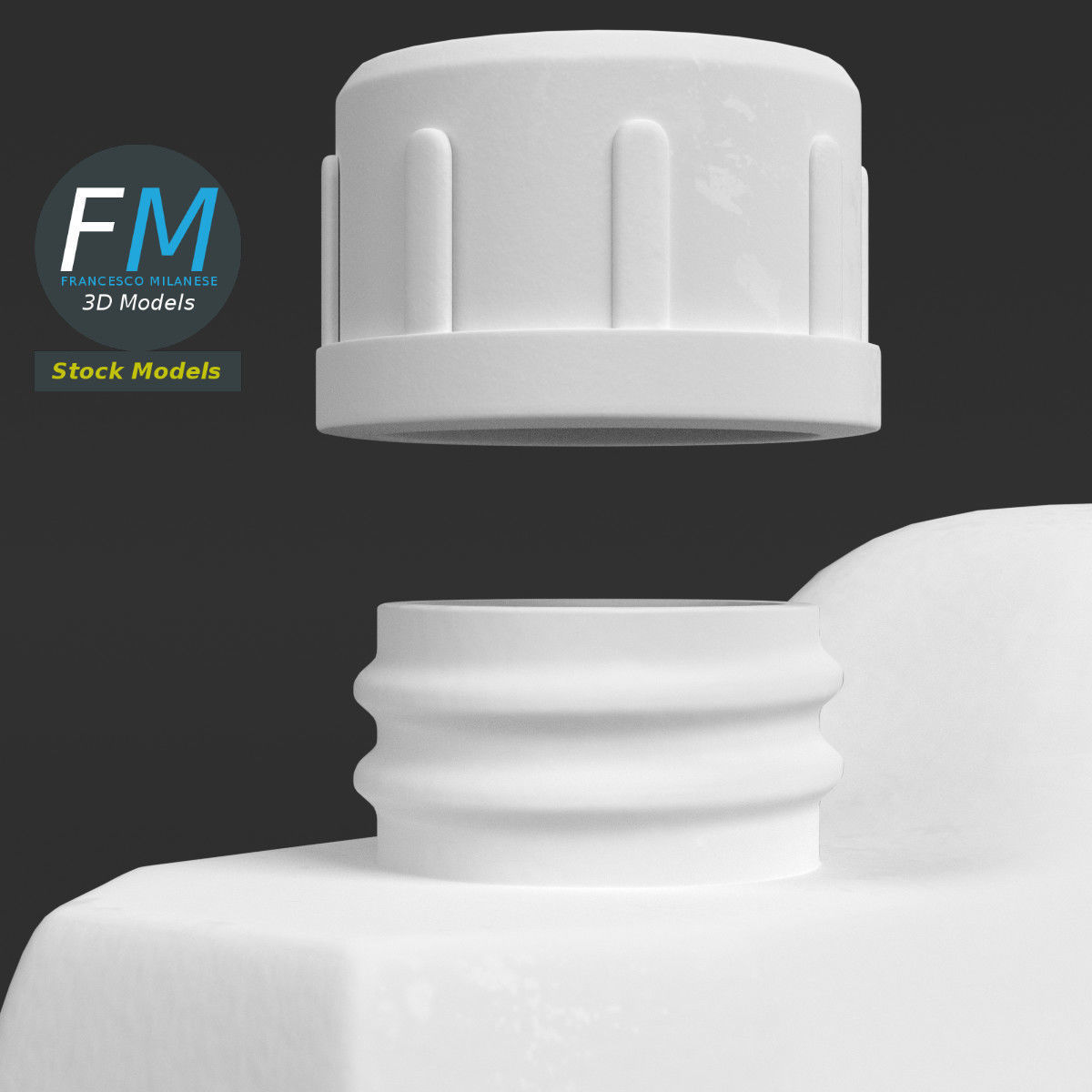 Gallon plastic jug 3D model_4