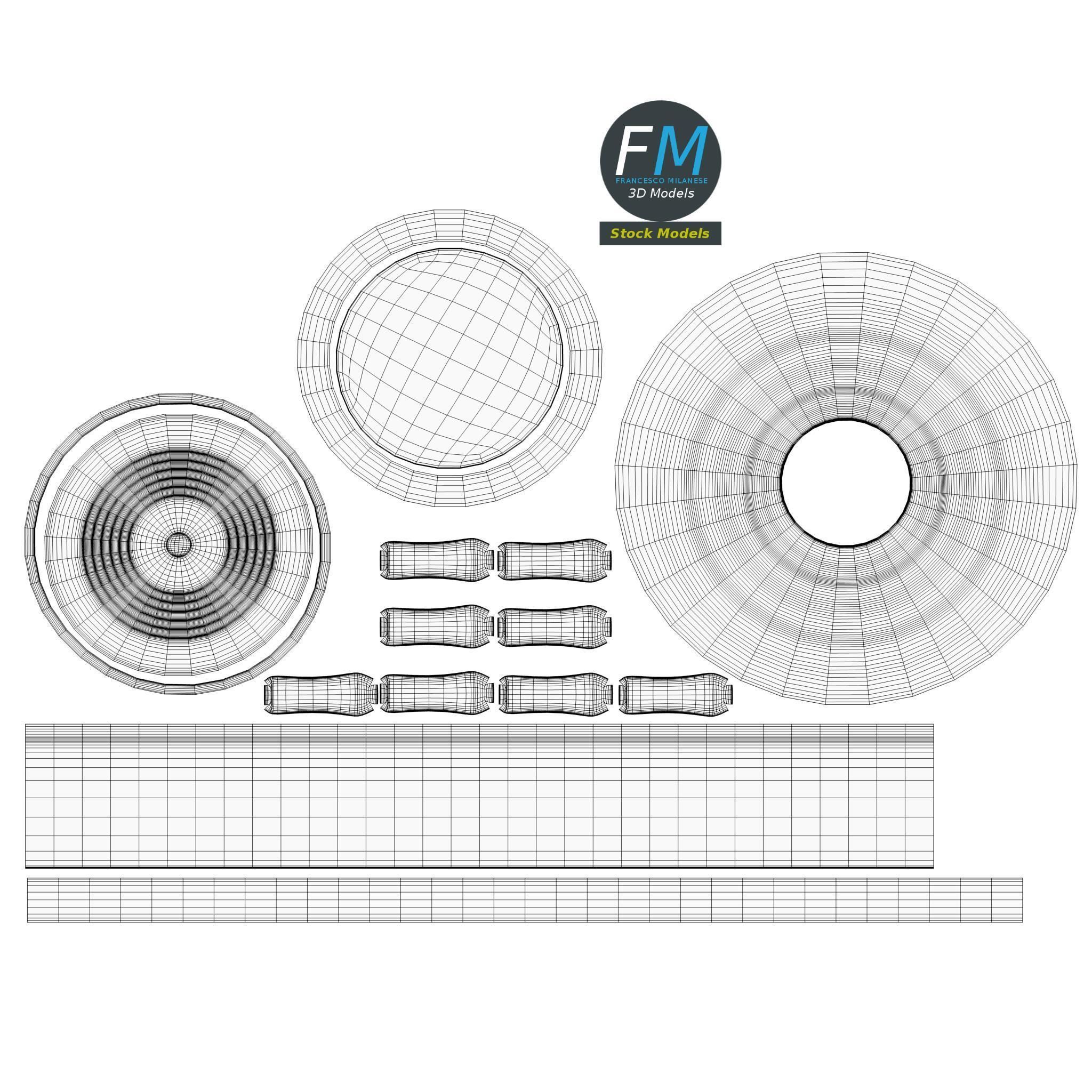 Gallon plastic jug 3D model_12