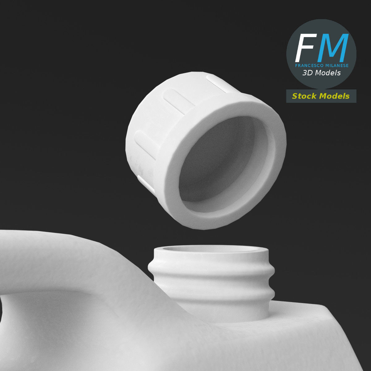 Gallon plastic jug 3D model_5