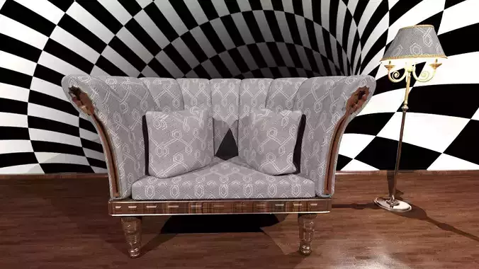 Armchair Shelly Low-poly 3D model