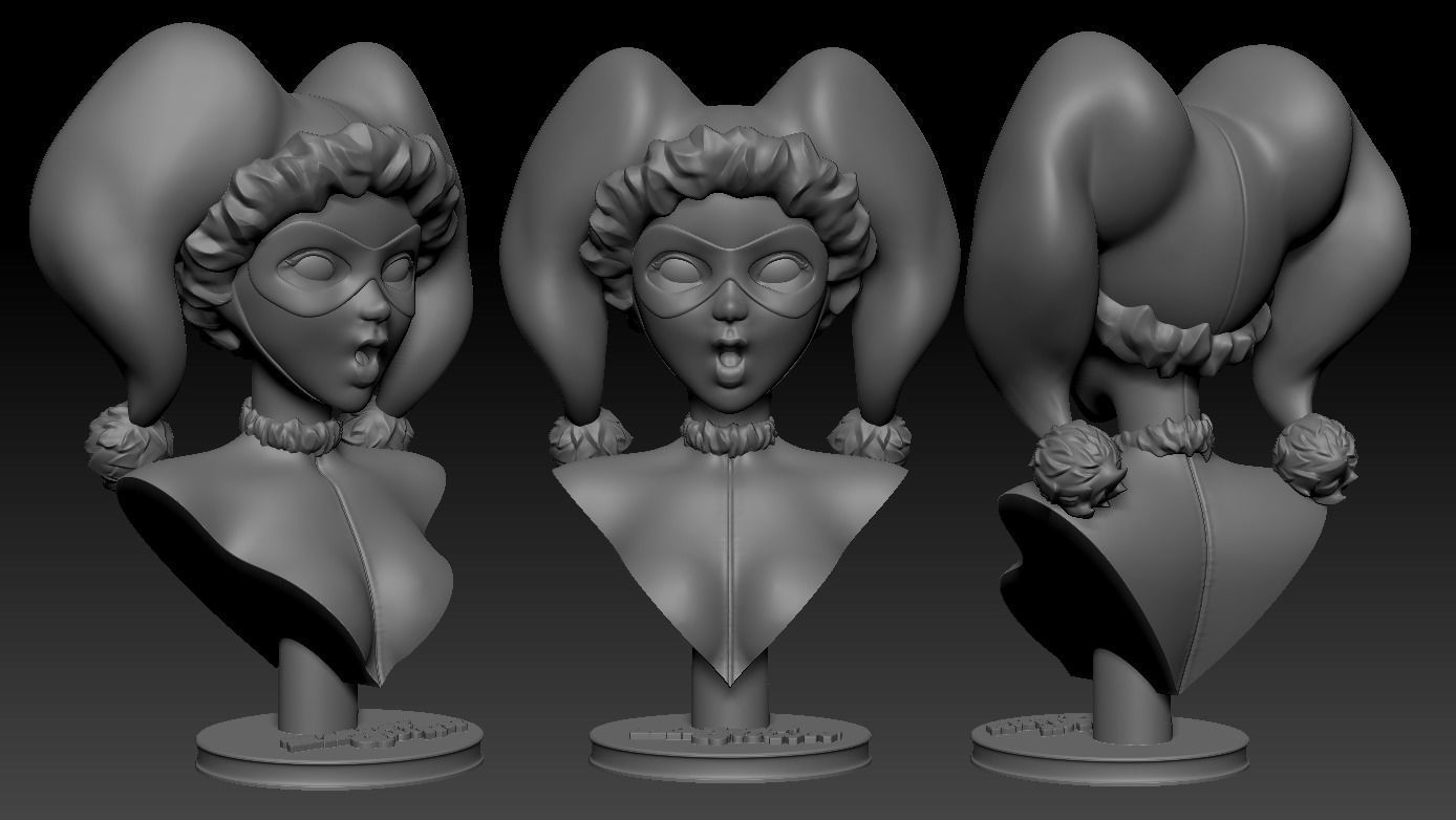 Xmas Harley Quinn Bust 3D print model_4