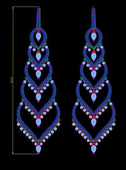 earrings print model pair of with diamonds 3D print model_4