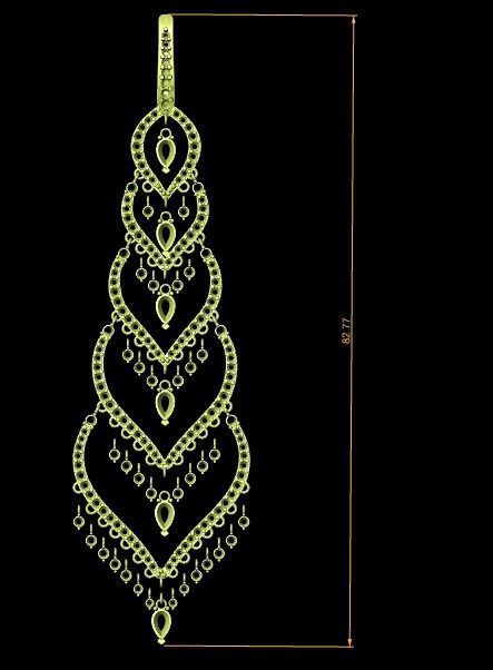 earrings print model pair of with diamonds 3D print model_20