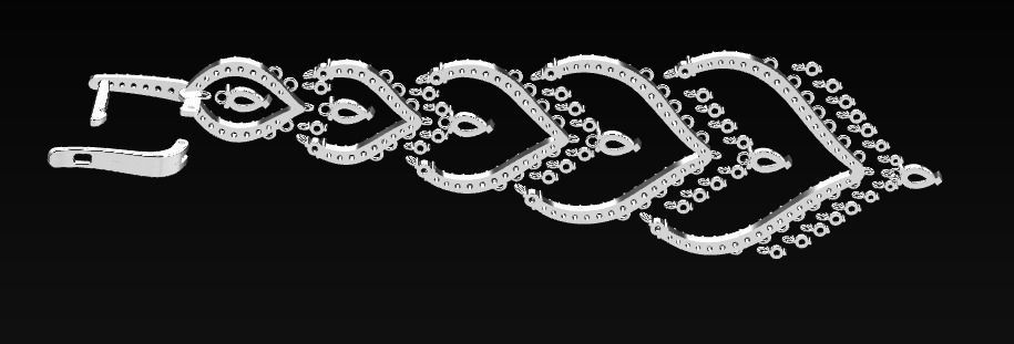 earrings print model pair of with diamonds 3D print model_23