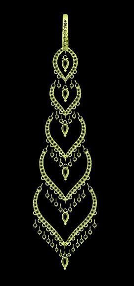 earrings print model pair of with diamonds 3D print model_1