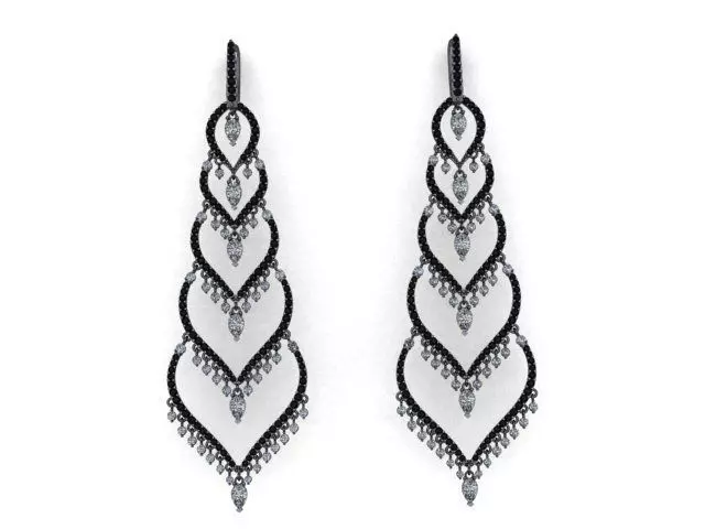 earrings print model pair of with diamonds 3D print model_0