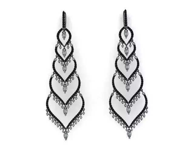 earrings print model pair of with diamonds