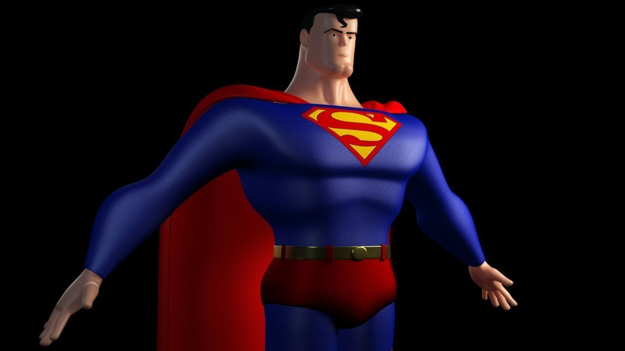 Superman Cartoon 3D model_1