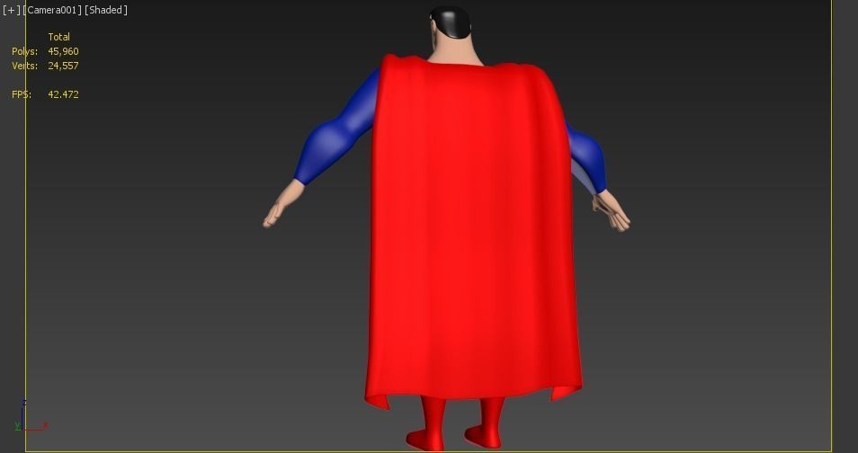 Superman Cartoon 3D model_9