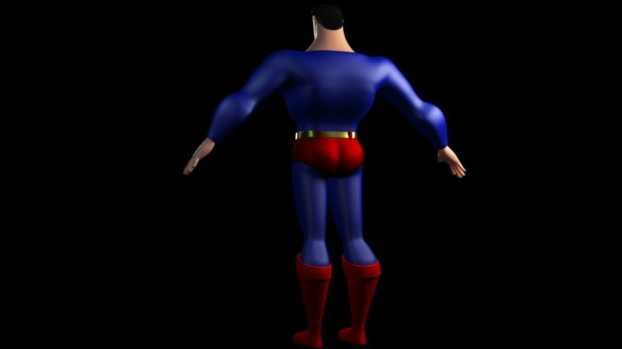 Superman Cartoon 3D model_2