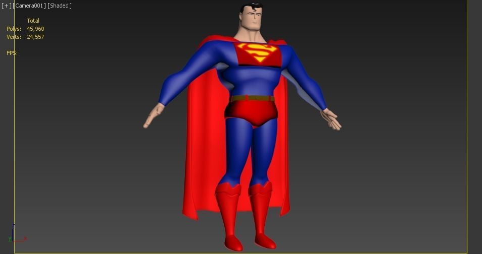 Superman Cartoon 3D model_5