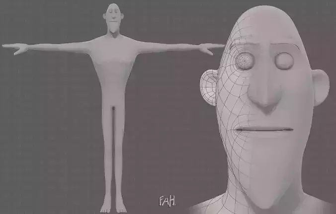 Base mesh man character V23