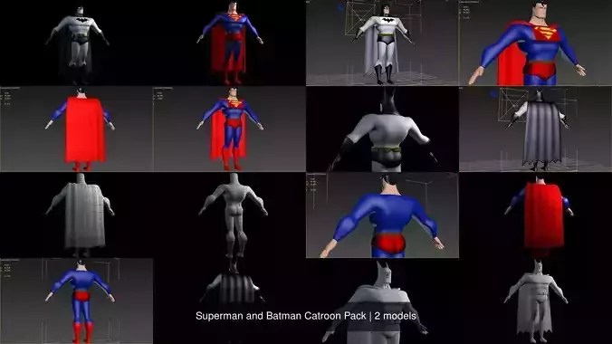 Superman and Batman Catroon Pack