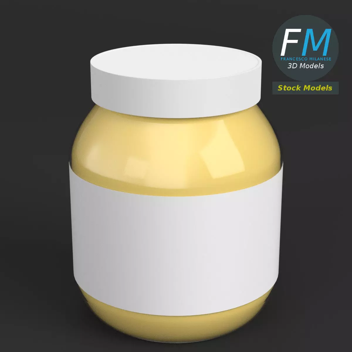 Spread food container 3D model_0