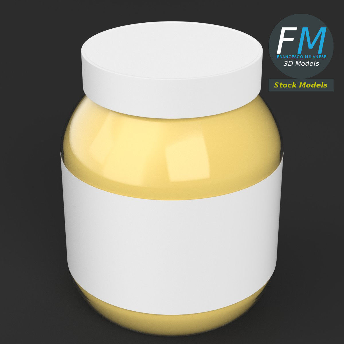 Spread food container 3D model_2