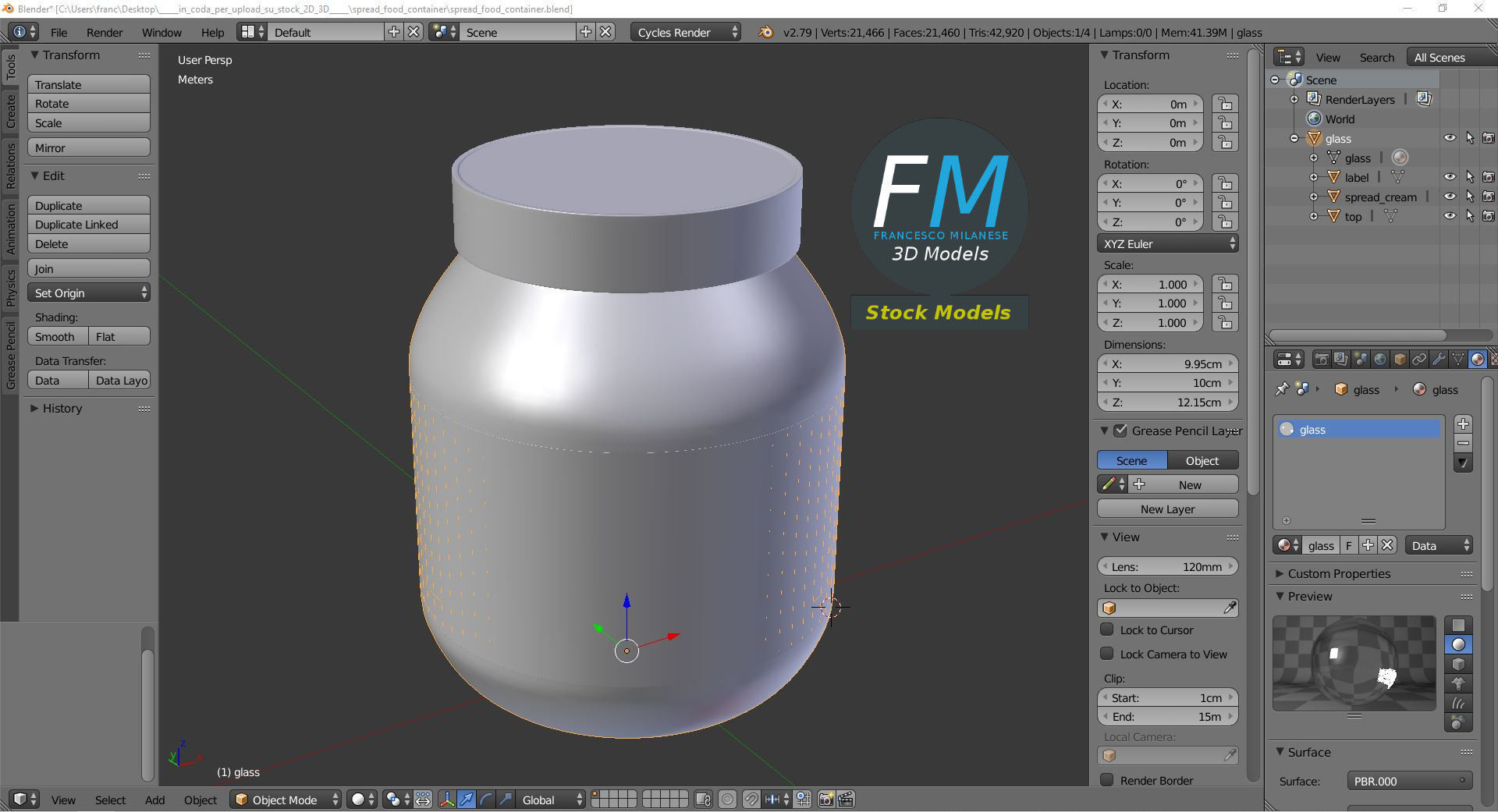 Spread food container 3D model_9