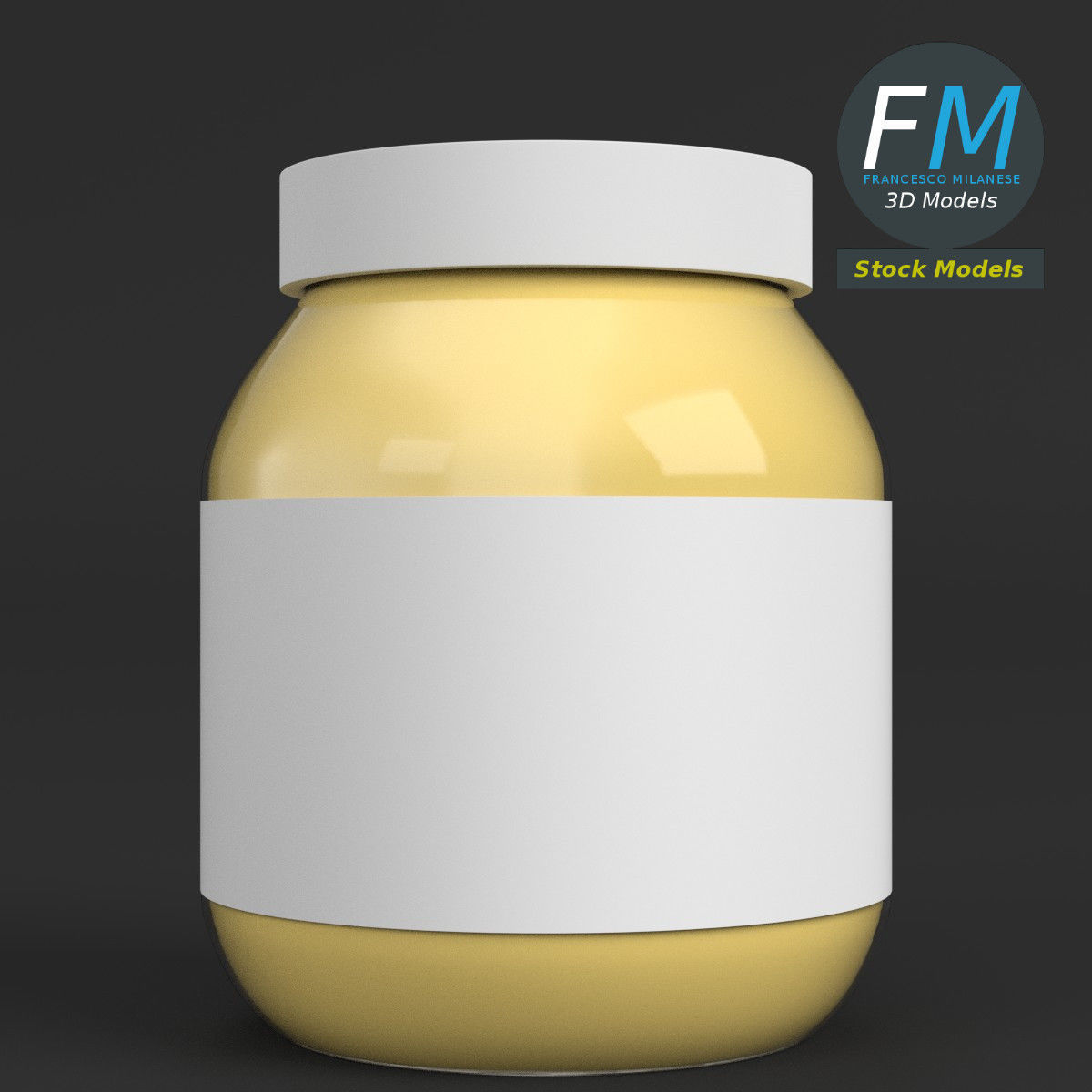 Spread food container 3D model_3