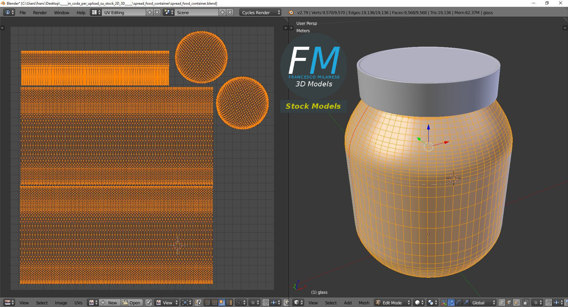 Spread food container 3D model_10