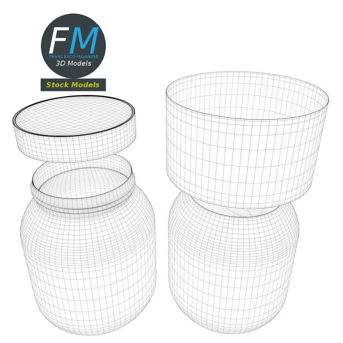 Spread food container 3D model_8