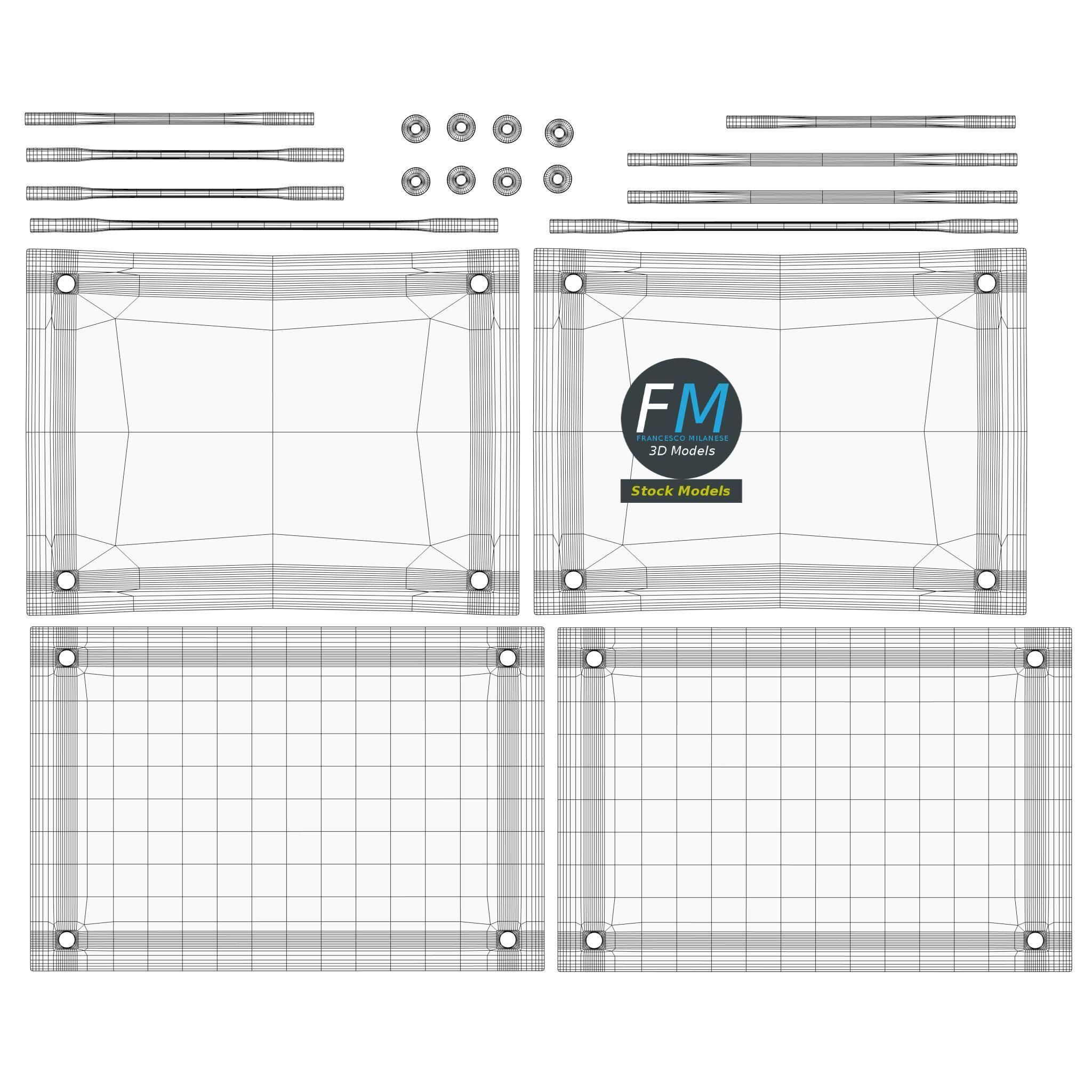 Wall mounted glass plate mockup 3D model_12