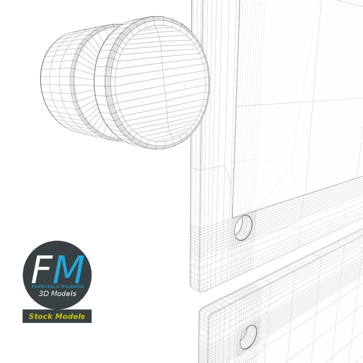 Wall mounted glass plate mockup 3D model_8
