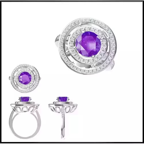 JCD Format Silver rings with coloured stones ring cad