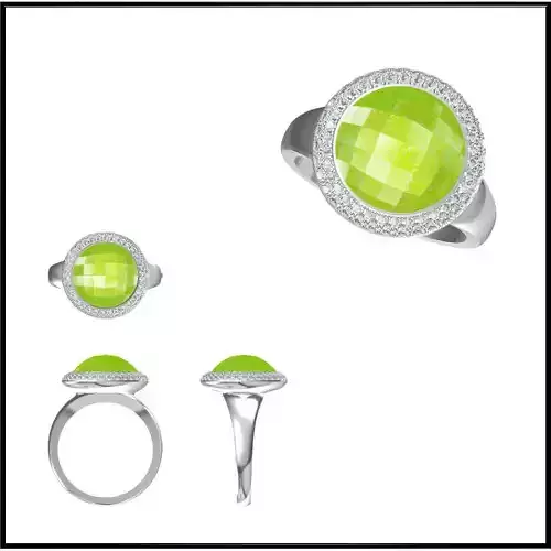 JCD Format Silver rings with coloured stones jewelry 3D print model