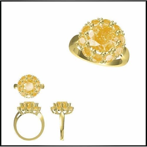 JCD Format Silver rings with coloured stones jewelry 3D print model