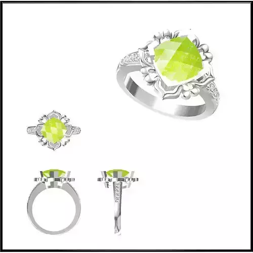 JCD Format Silver rings with coloured stones jewelry cad