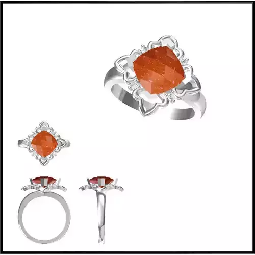 JCD Format Silver rings with coloured stones jewellery design 3D print model