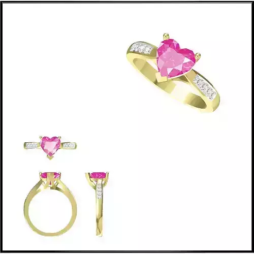 JCD Format Silver rings with coloured stones jewelcad 3D print model