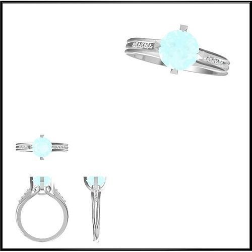 JCD Format Silver rings with coloured stones 3D print model
