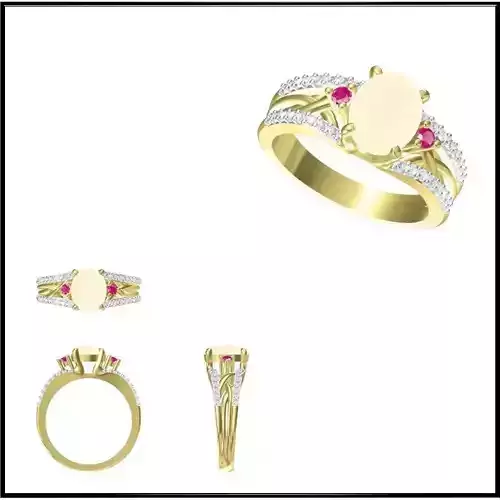 JCD Format  Coloured gem engagement rings jewelry design