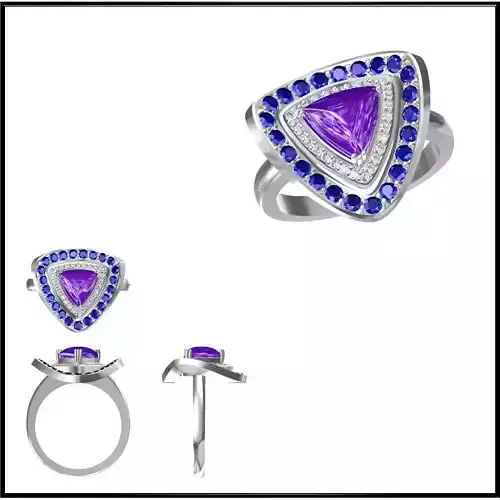 JCD Format  Coloured gem engagement rings jewelcad