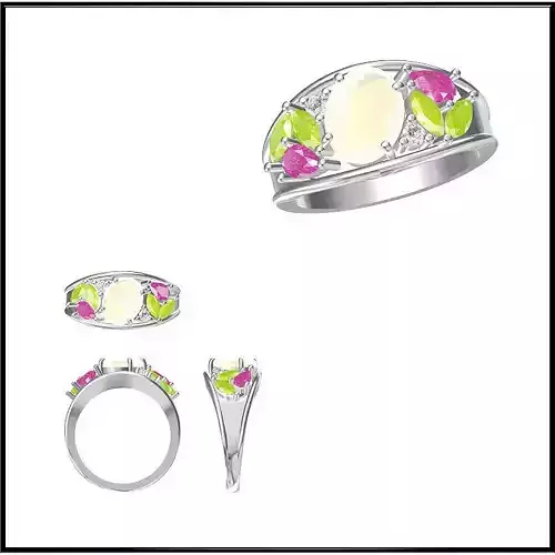 JCD Format Coloured gem engagement rings cad jewellery design
