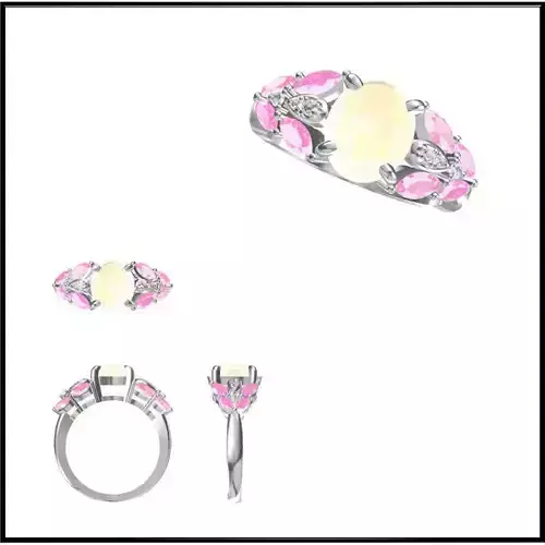 JCD Format Coloured gem engagement rings cad cam jewelry design