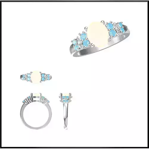 JCD Format  Coloured gem engagement rings 3dm jewelry