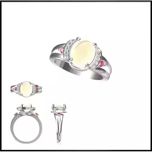 JCD Format  Coloured gem engagement rings 3d cad jewelry design