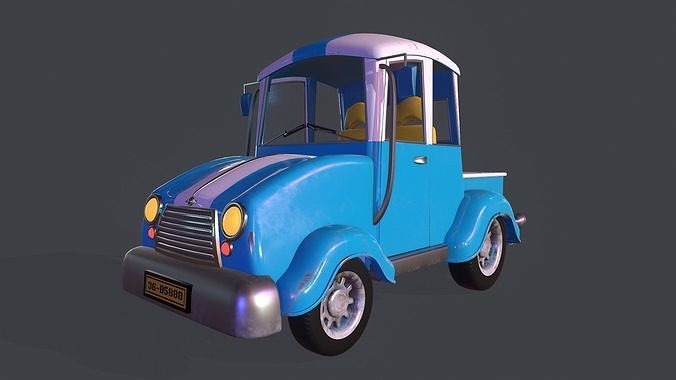 Asset - Cartoons - Car - Truck  Low-poly 3D model