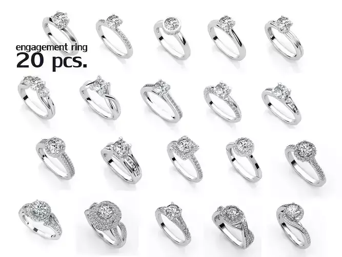 ENGAGEMENT SET 20 RINGS 5ringsize
