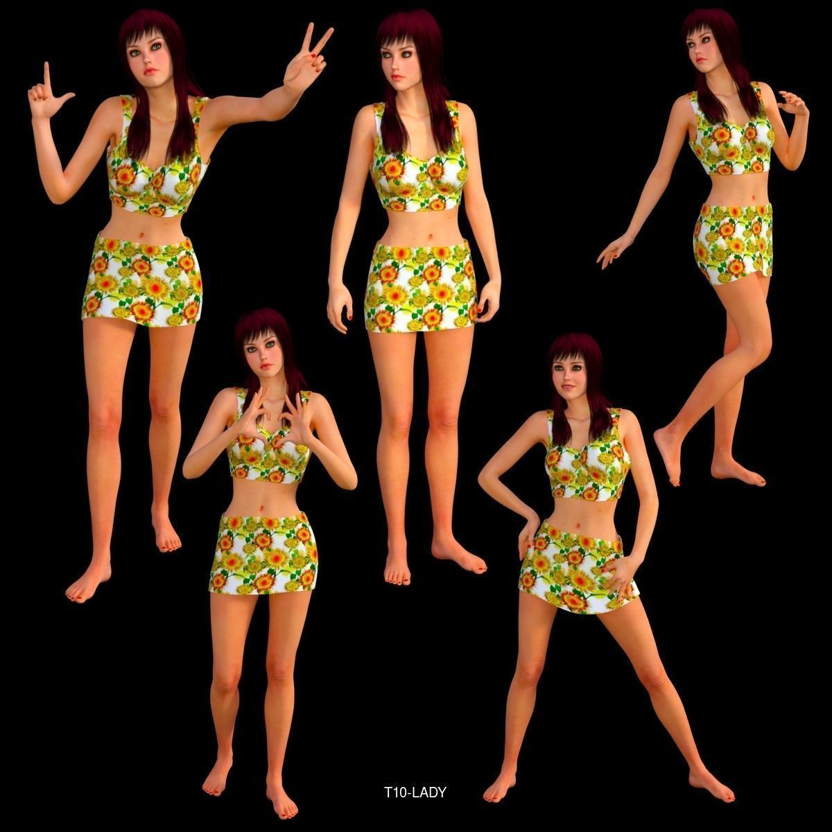 T SERIES LADY 3D Model Collection_9