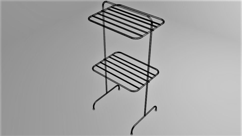 Steel Folding Drying Rack 3D model_5