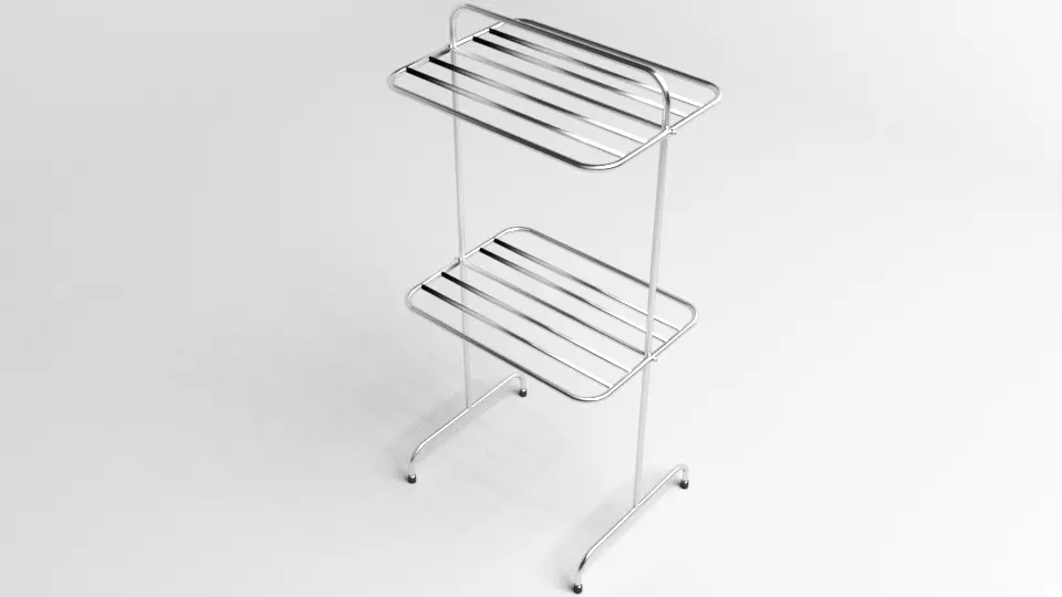 Steel Folding Drying Rack 3D model_0