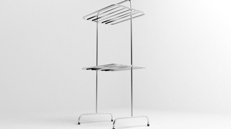 Steel Folding Drying Rack 3D model_3